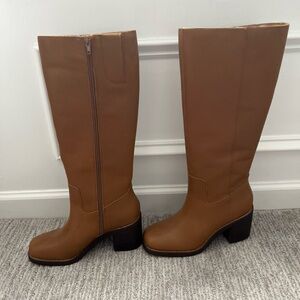 Brown Knee-High Leather Boots